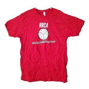 HRCA Volleyball Champions T-Shirt Men’s Large Red Cotton Short Sleeve Crew Neck